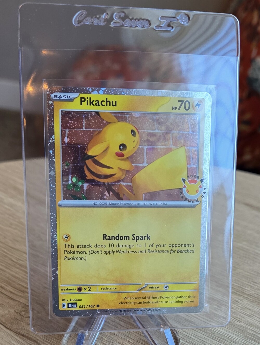 Pikachu Cosmos Holo Yellow Trading Card Pokemon Day Stamp Temporal Forces Set